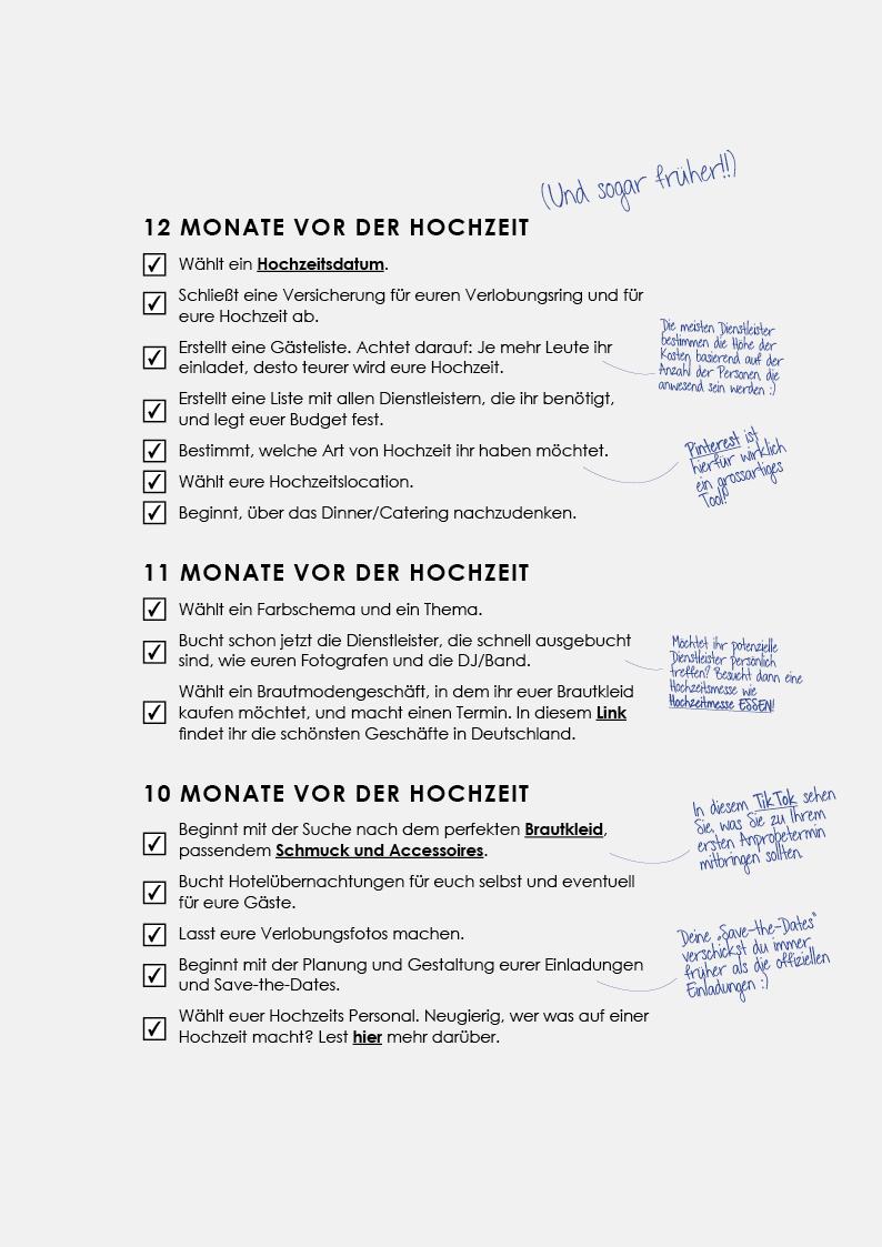 DIE ULTIMATIVE HOCHZEITS-CHECKLISTE